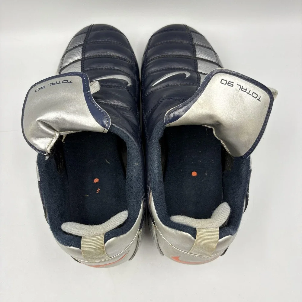 Nike Total 90 Shoes Youth Size 1.5Y Blue Silver Soccer Cleats 302240-408‎